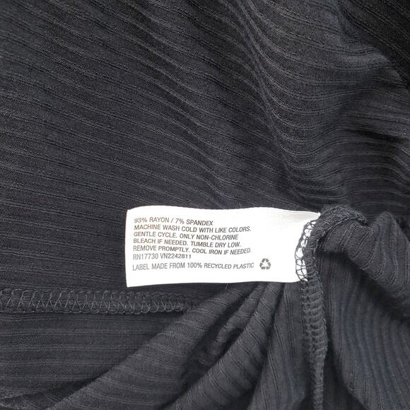 A New Day 3/4 Sleeve Ribbed Midi Bodycon Dress Black Womens Size Medium New - Picture 4 of 6